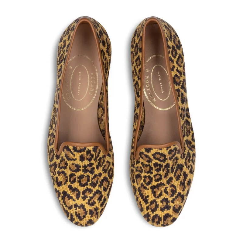 Jane Leopard Needlepoint Slipper (Women) sold by Stubbs & Wootton