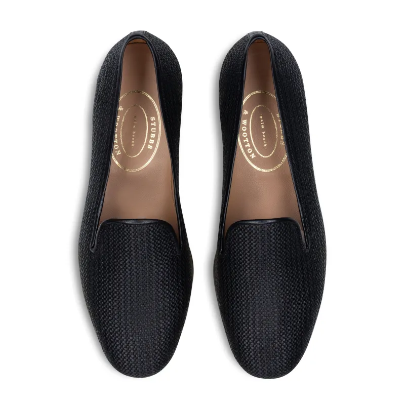 Raffia Noir Slipper (Women) sold by Stubbs & Wootton
