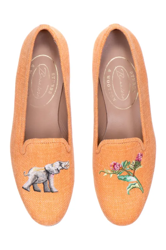 Jungle Ochre Linen Slipper (Women) sold by Stubbs & Wootton