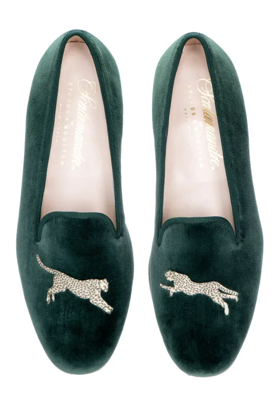 Cheetah Evergreen Velvet Slipper (Women) sold by Stubbs & Wootton