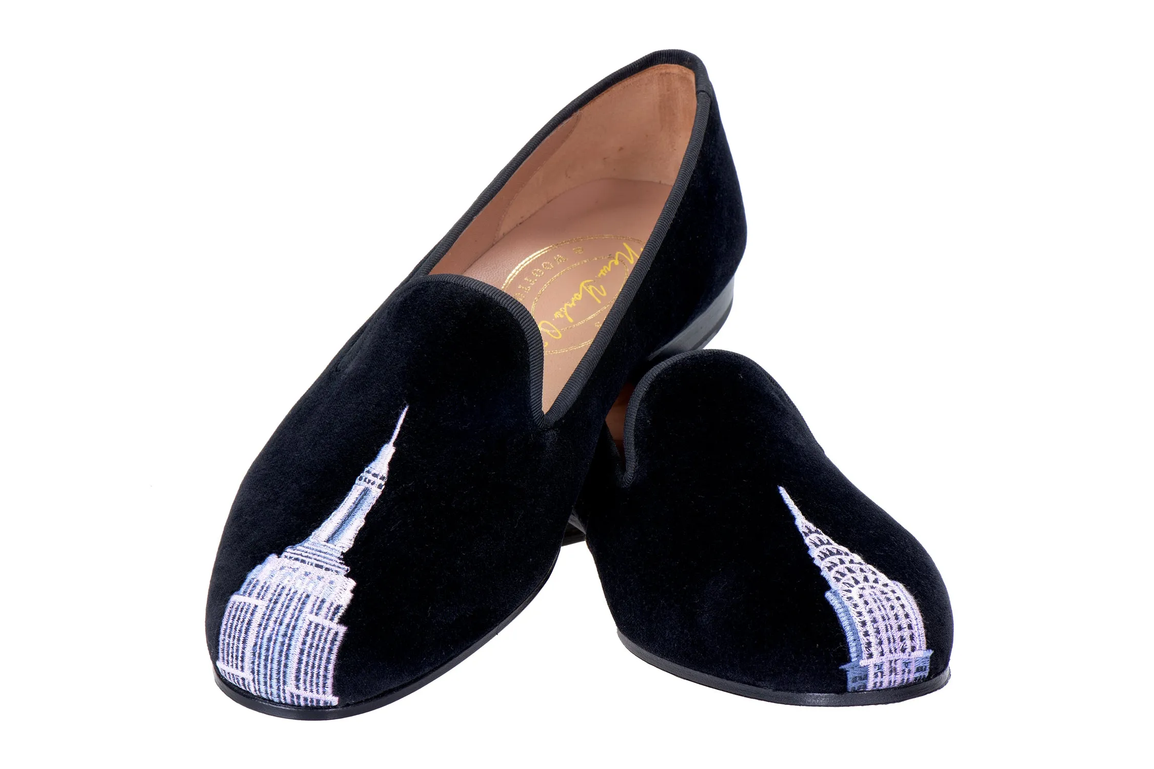 Skyscraper Black Velvet Slipper (Men) sold by Stubbs & Wootton product image thumbnail 4
