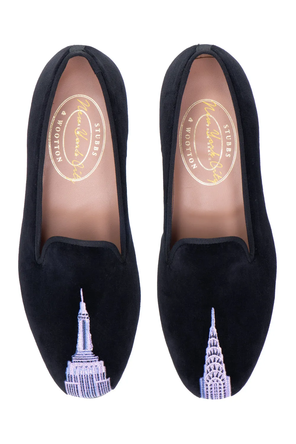 Skyscraper Black Velvet Slipper (Men) sold by Stubbs & Wootton