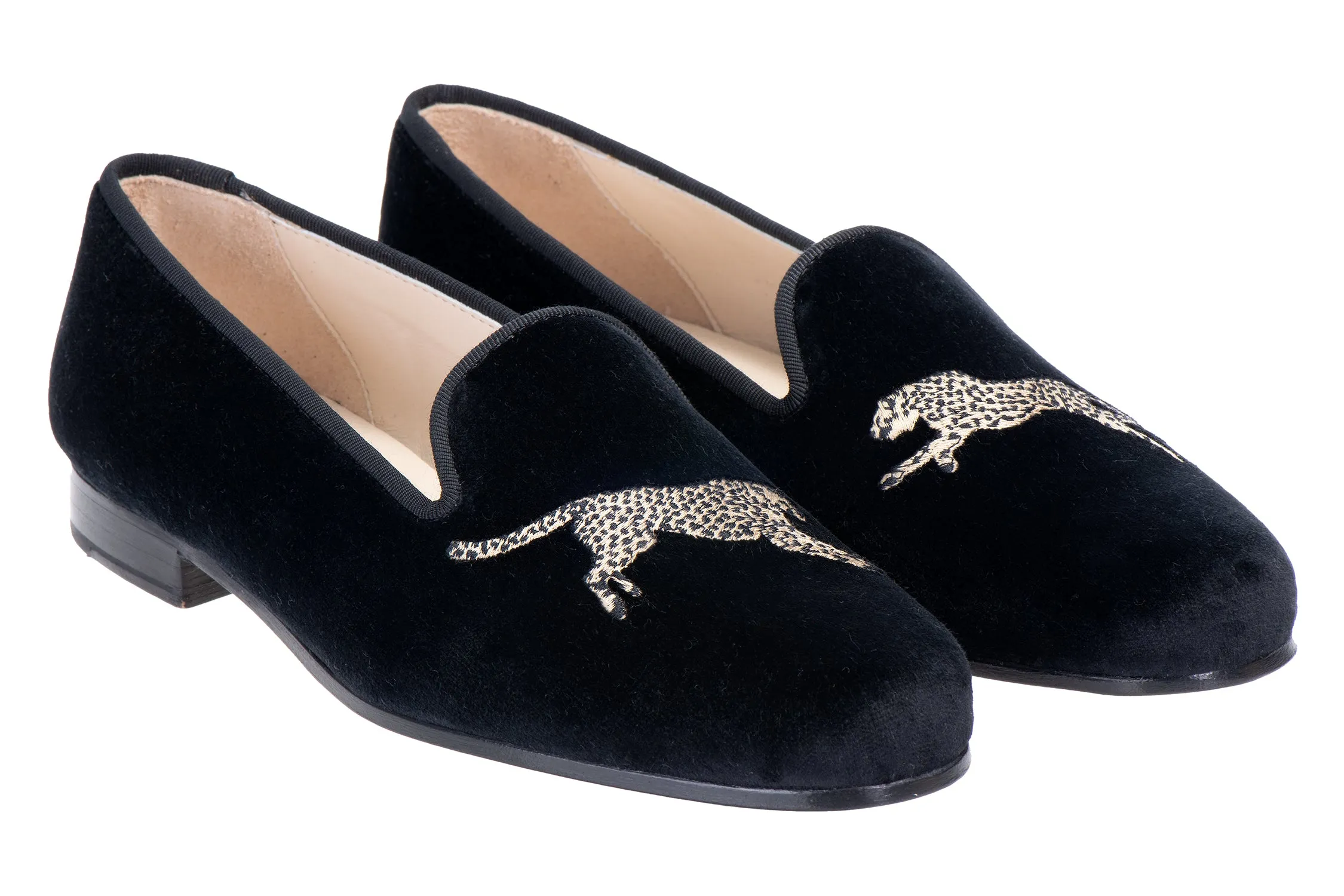 Cheetah Black Velvet Slipper (Women) sold by Stubbs & Wootton product image thumbnail 2