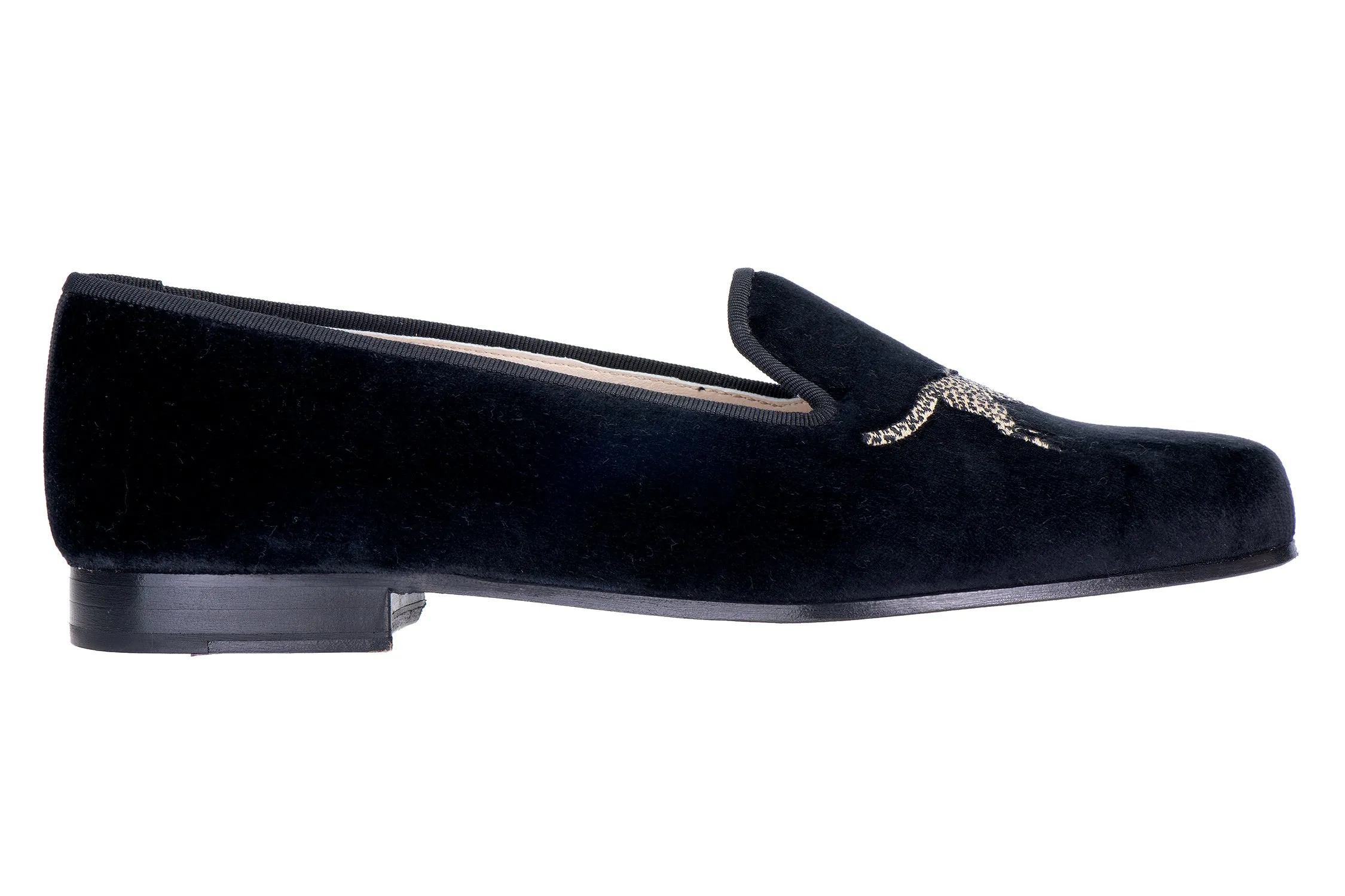 Cheetah Black Velvet Slipper (Women) sold by Stubbs & Wootton product image thumbnail 3