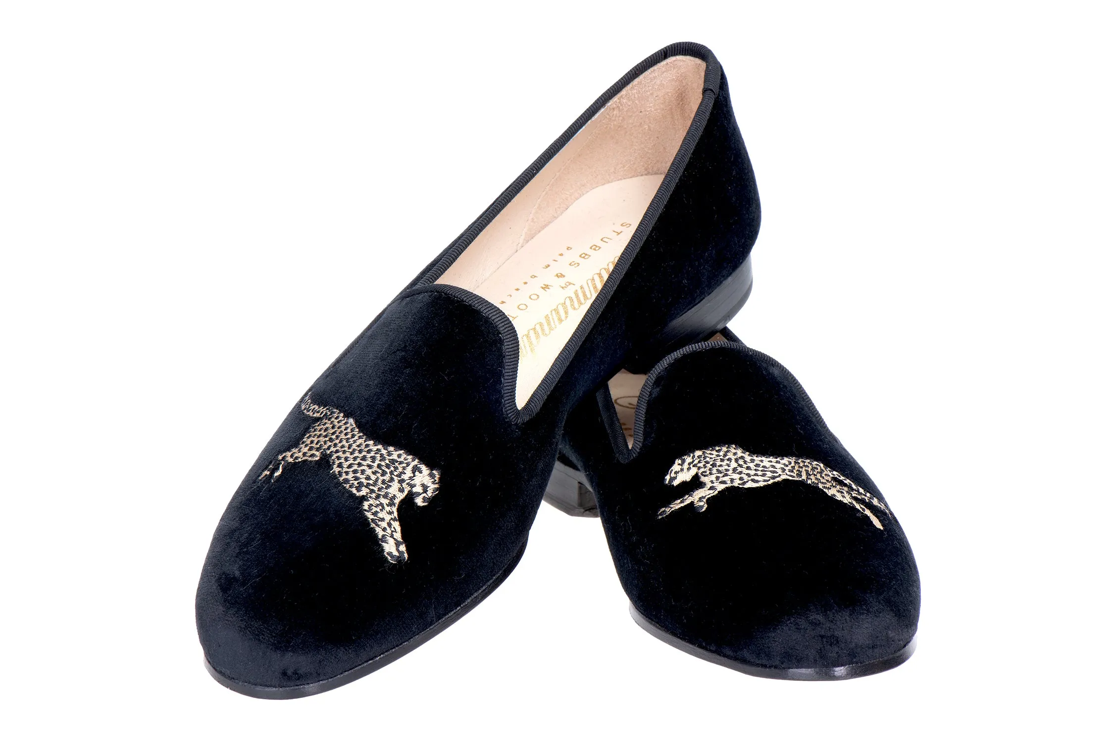 Cheetah Black Velvet Slipper (Women) sold by Stubbs & Wootton product image thumbnail 4