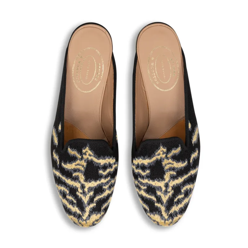 Tigre Noir Linen Mule (Women) sold by Stubbs & Wootton