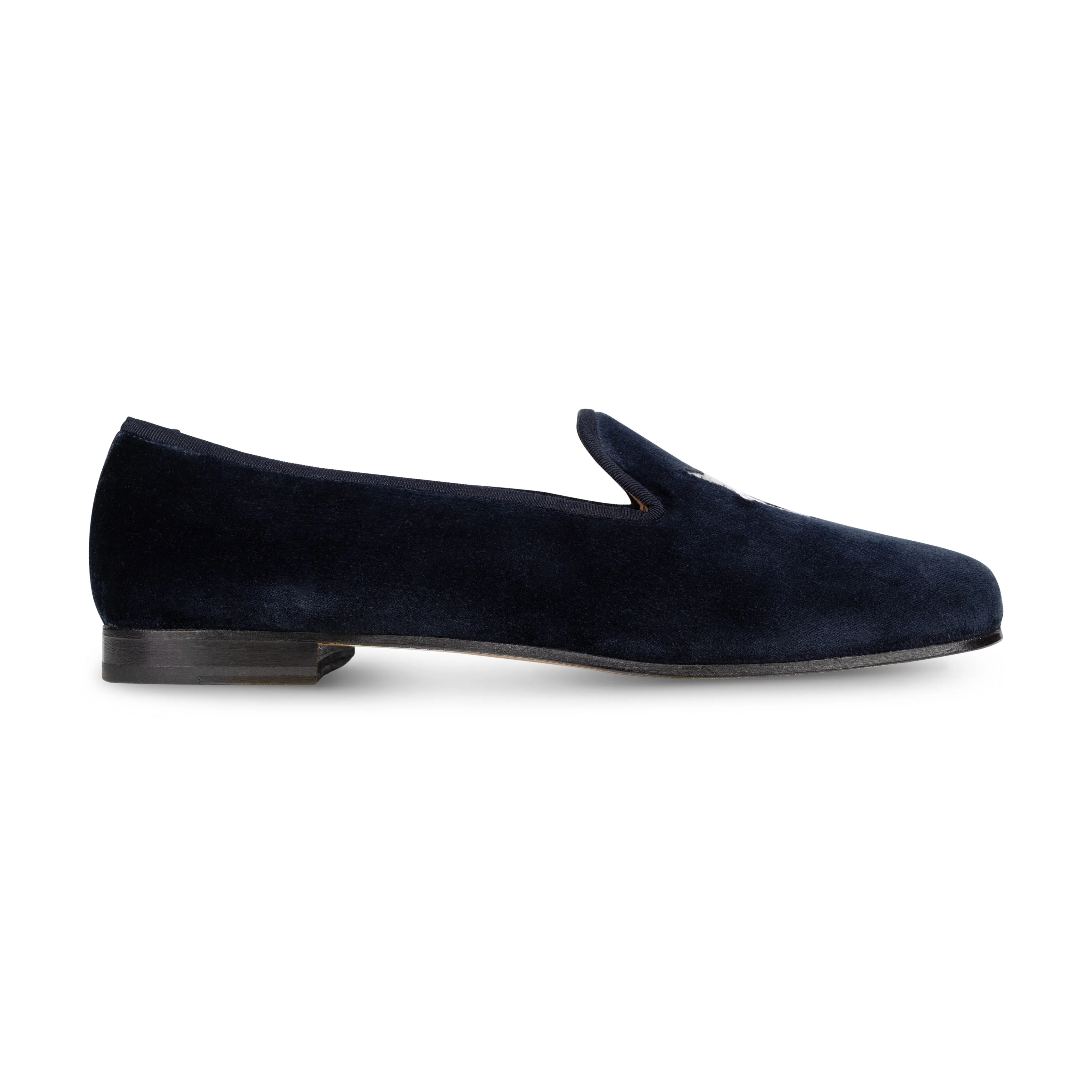 Shark Navy Velvet Slipper (Men) sold by Stubbs & Wootton product image thumbnail 5