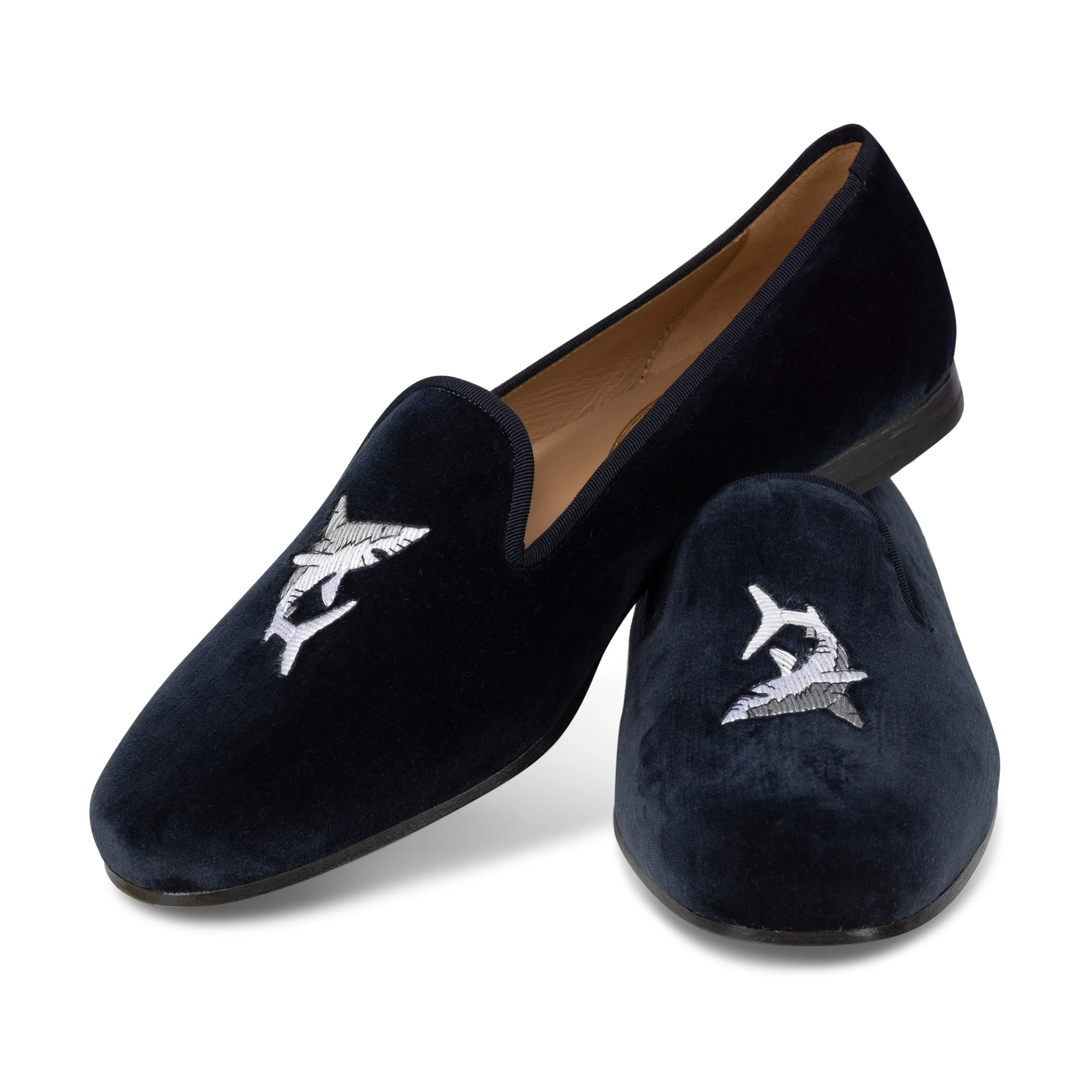 Shark Navy Velvet Slipper (Women) sold by Stubbs & Wootton product image thumbnail 2