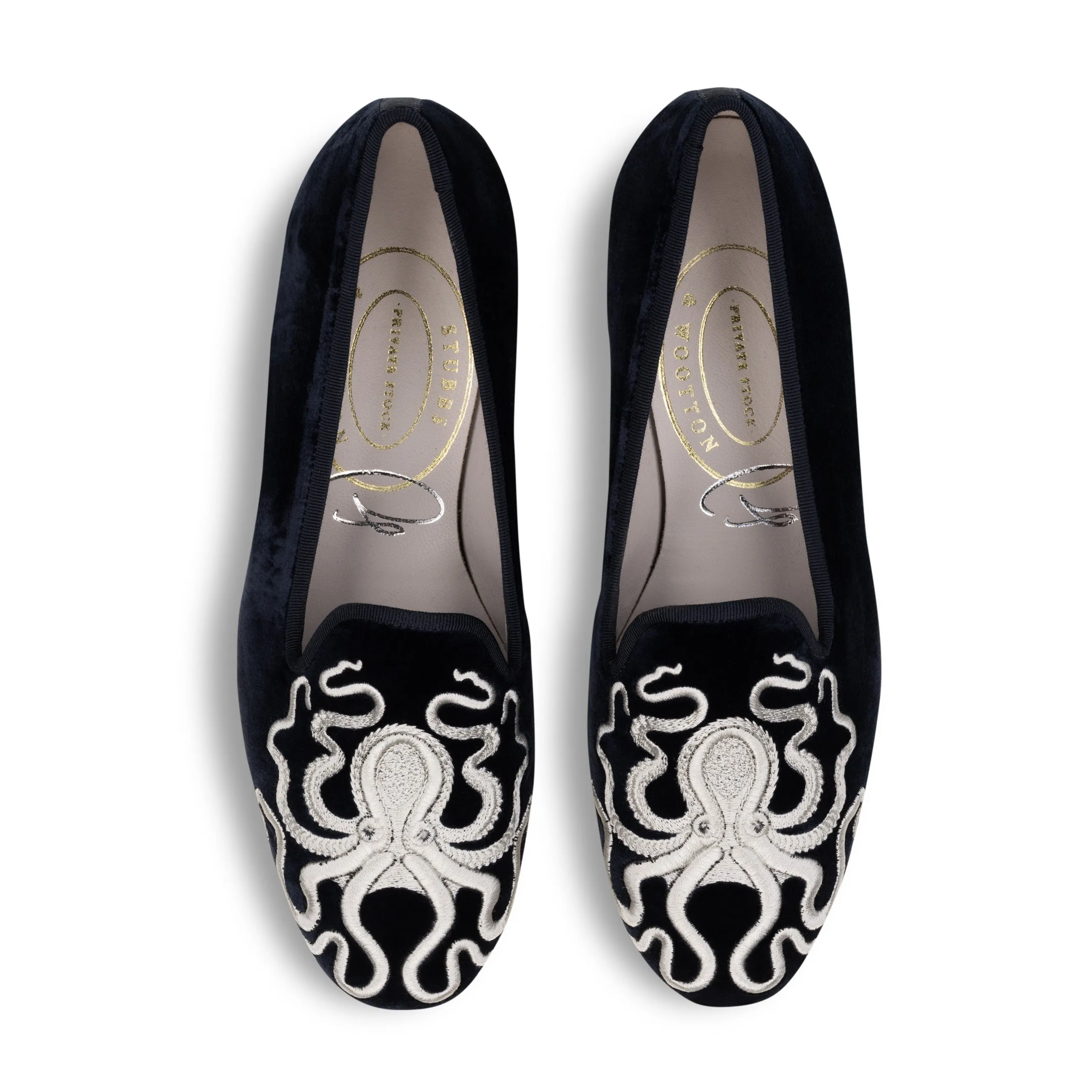 Kraken Navy Velvet Slipper (Women) sold by Stubbs & Wootton