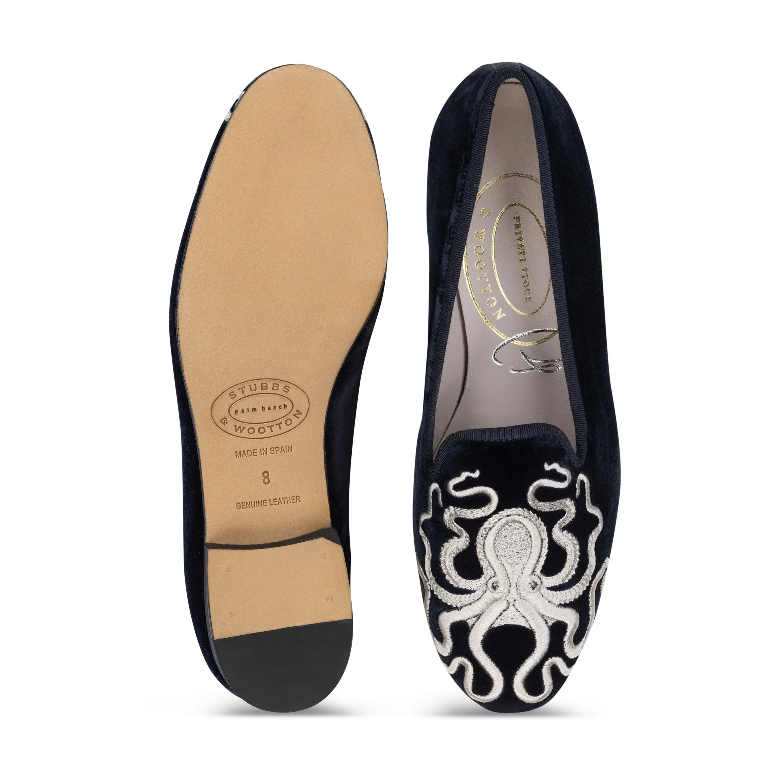 Kraken Navy Velvet Slipper (Women) sold by Stubbs & Wootton product image thumbnail 4