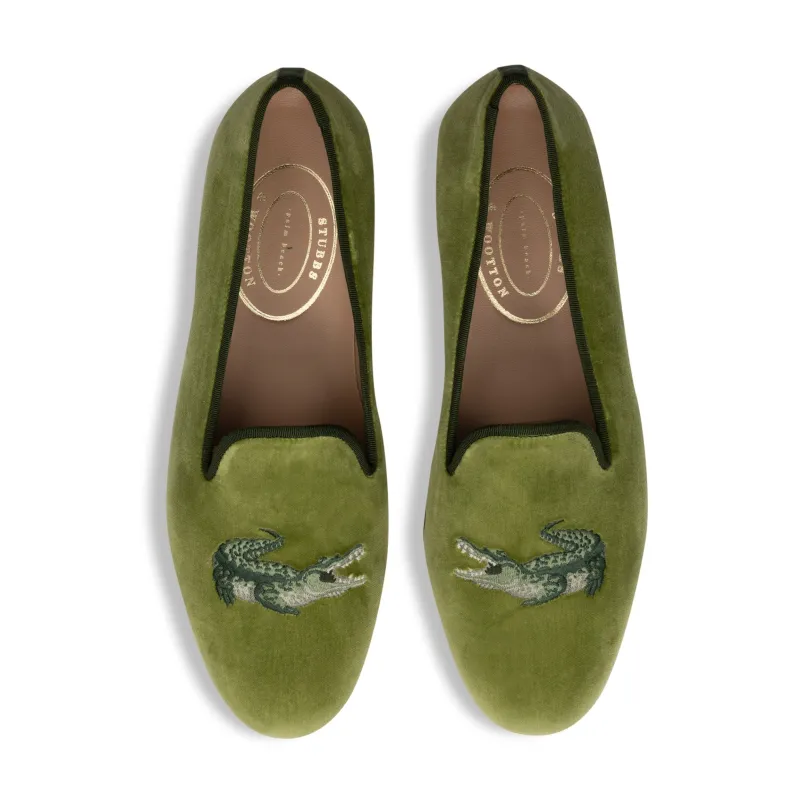 Gator Sage Velvet Slipper (Men) sold by Stubbs & Wootton