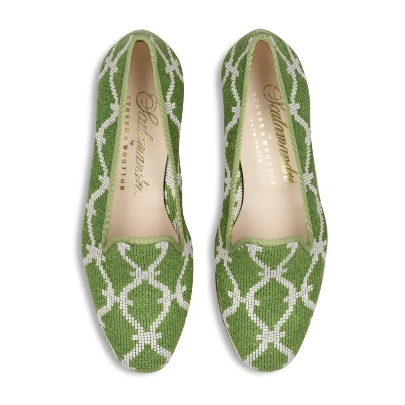 Trellis Jade Woven Slipper (Women) sold by Stubbs & Wootton