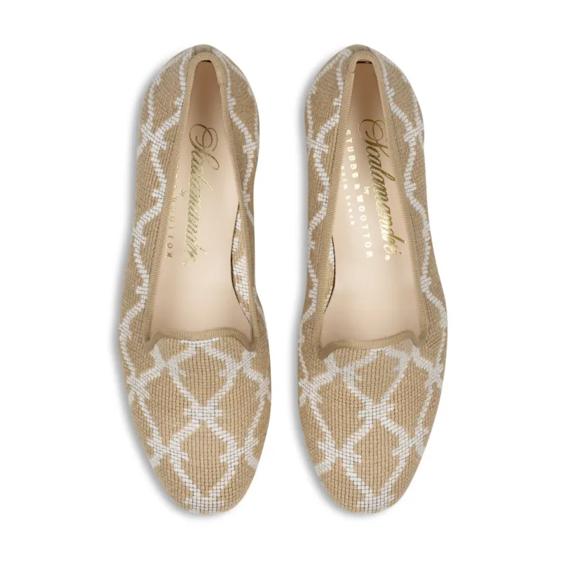 Trellis Sand Woven Slipper (Men) sold by Stubbs & Wootton