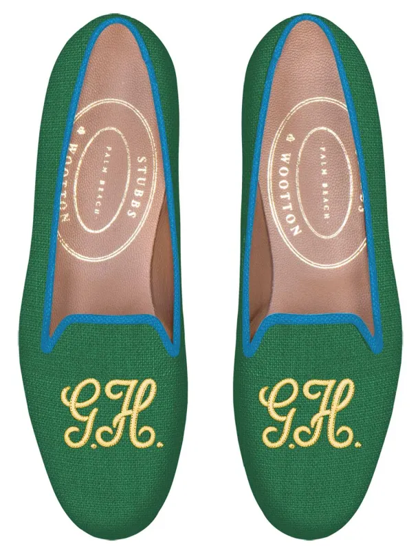 Bespoke Monogram Slipper made by Stubbs & Wootton
