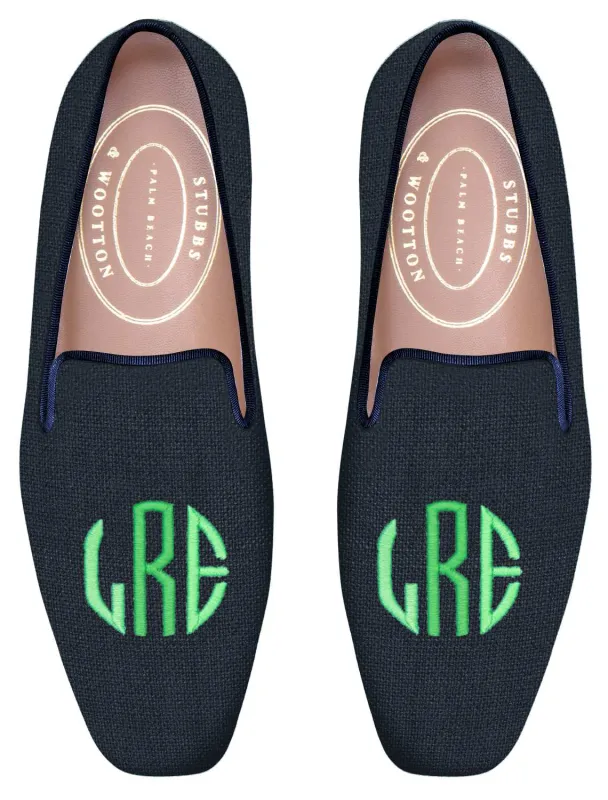 Bespoke Monogram Slipper made by Stubbs & Wootton