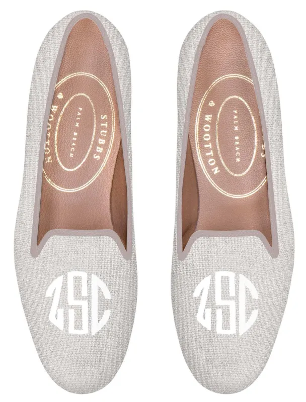 Bespoke Monogram Slipper made by Stubbs & Wootton