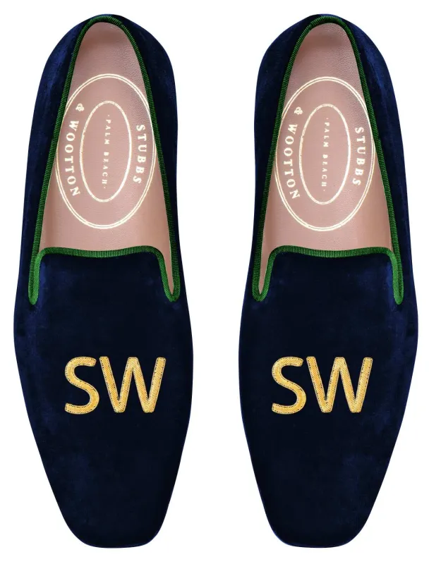 Bespoke Monogram Slipper made by Stubbs & Wootton