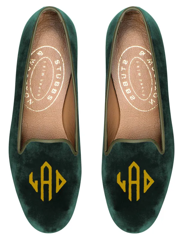 Bespoke Monogram Slipper made by Stubbs & Wootton
