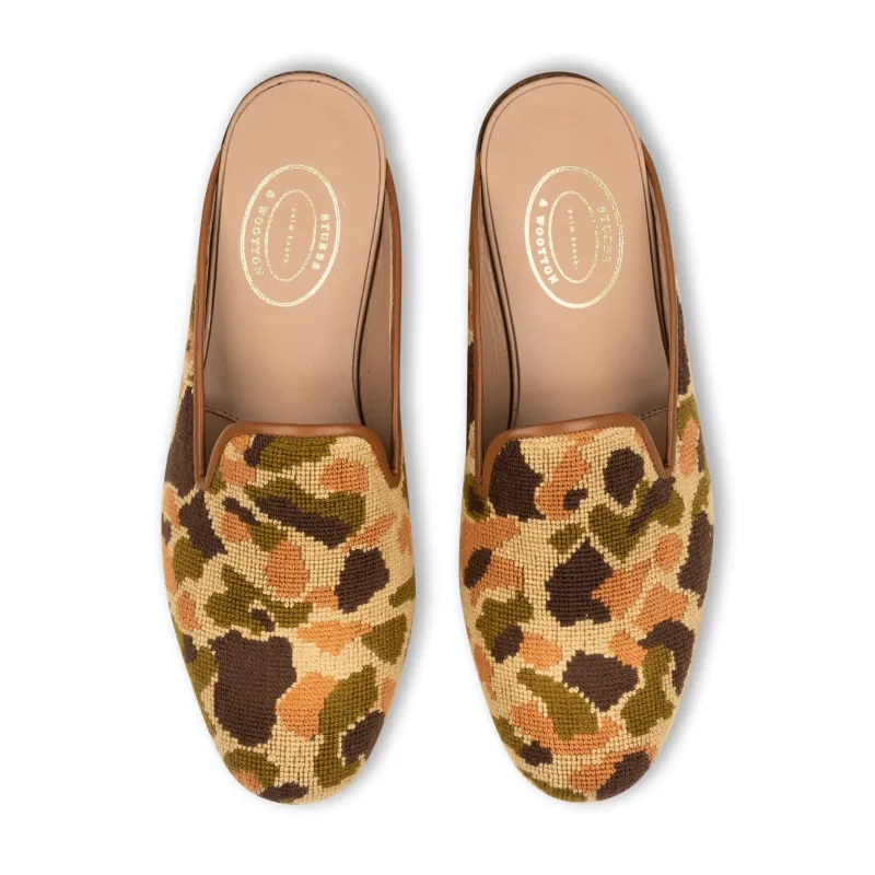Hidden Dune Needlepoint Mule (Women) made by Stubbs & Wootton