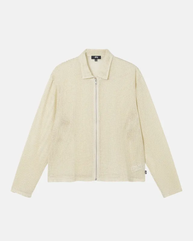 COTTON MESH ZIP LS SHIRT made by Stussy