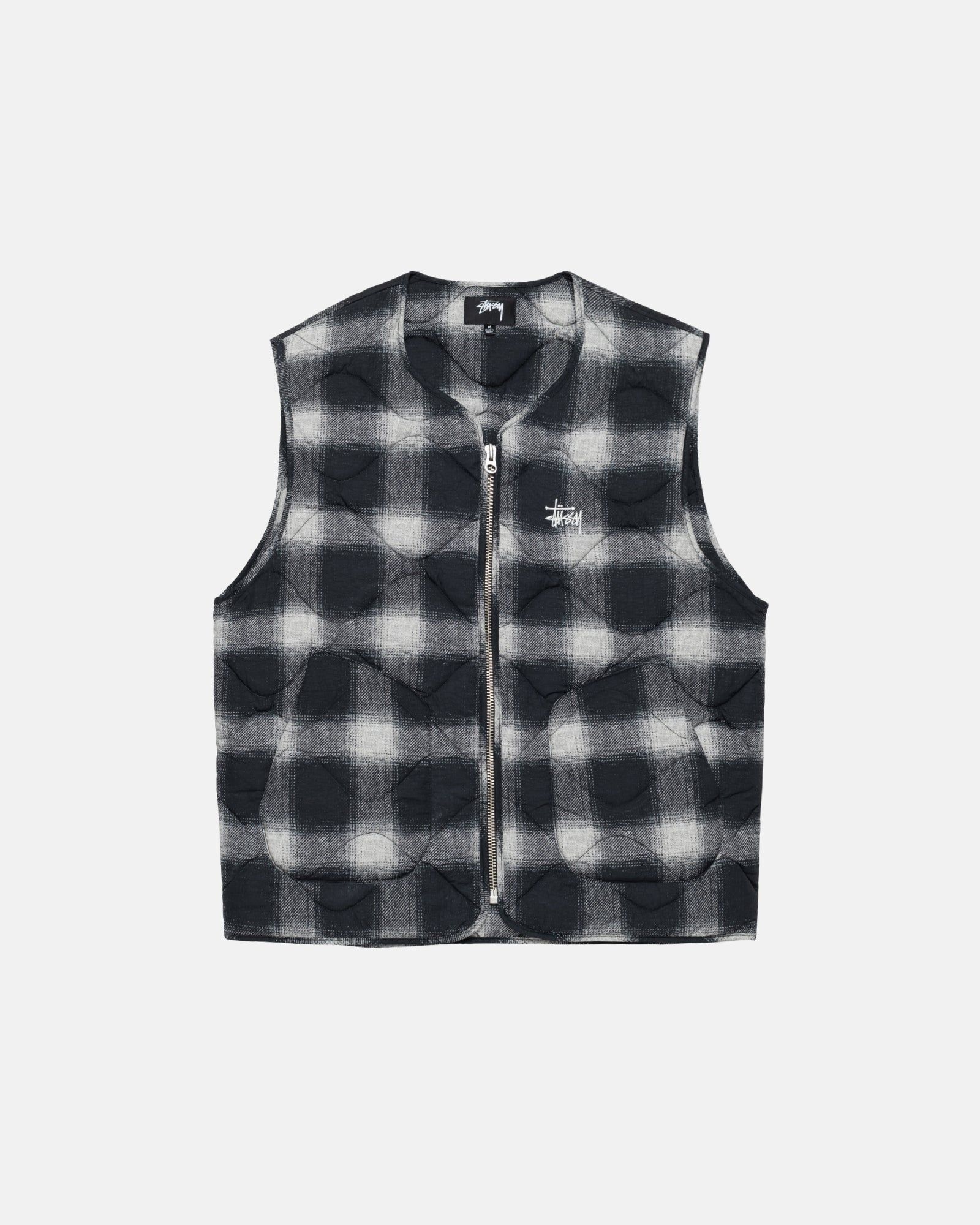 PLAID NYLON LINER VEST sold by Stussy