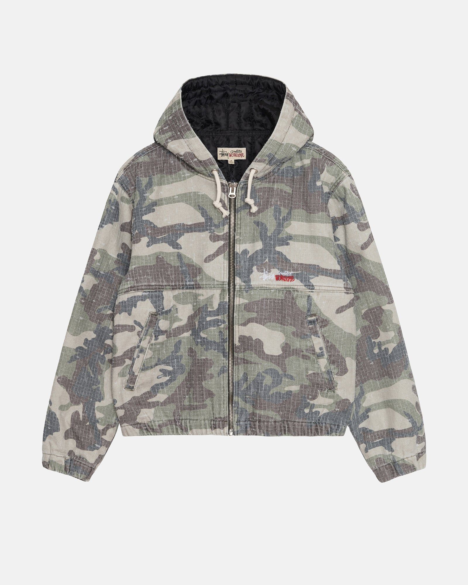 WORK JACKET CAMO CANVAS NEEDLEPUNCH sold by Stussy