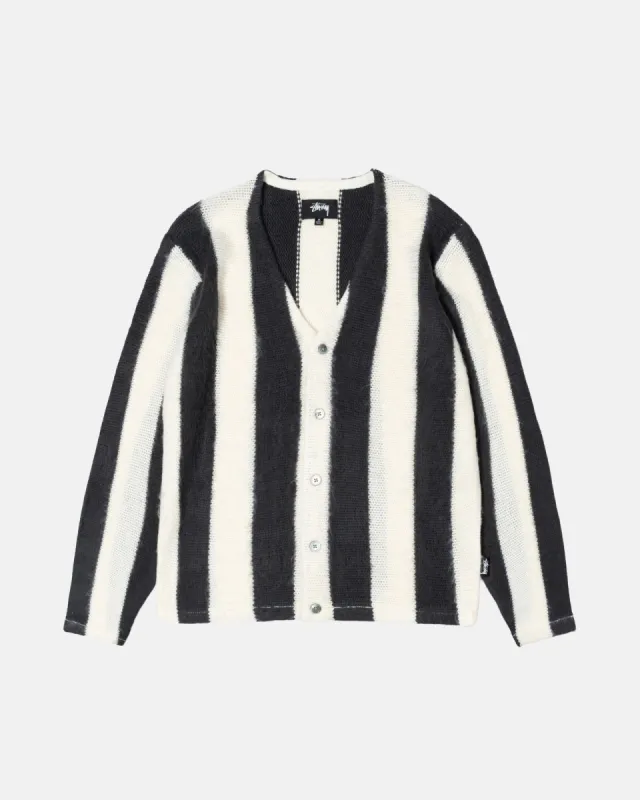 STRIPE BRUSHED CARDIGAN sold by Stussy