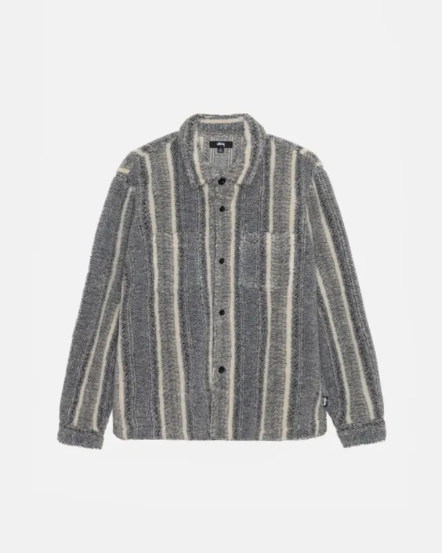 STRIPED SHERPA SHIRT sold by Stussy