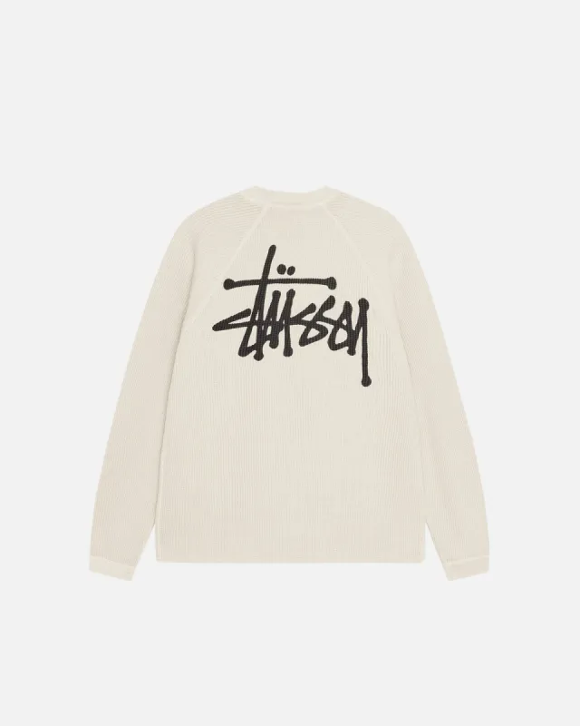 STUSSY BASIC THERMAL BLACK サーマル ブラック S Stussy Basic Thermal Washed Black Men's - FW25 - US