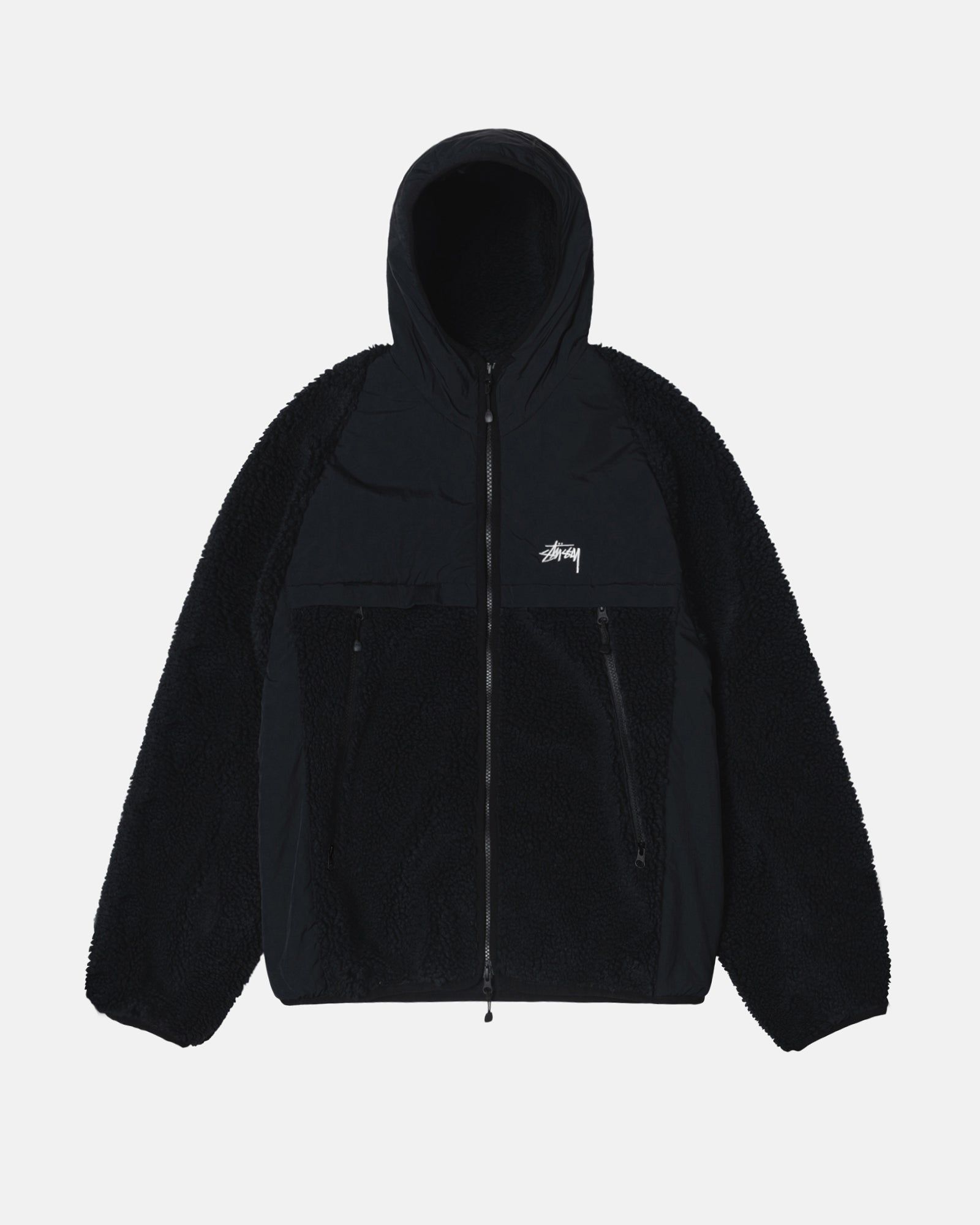 SHERPA PANELED HOODED JACKET sold by Stussy