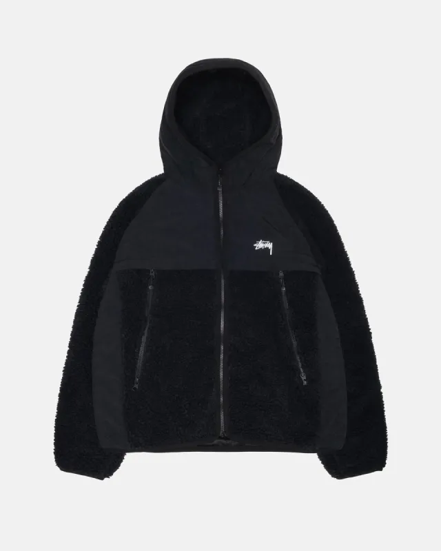 SHERPA PANELED HOODED JACKET sold by Stussy