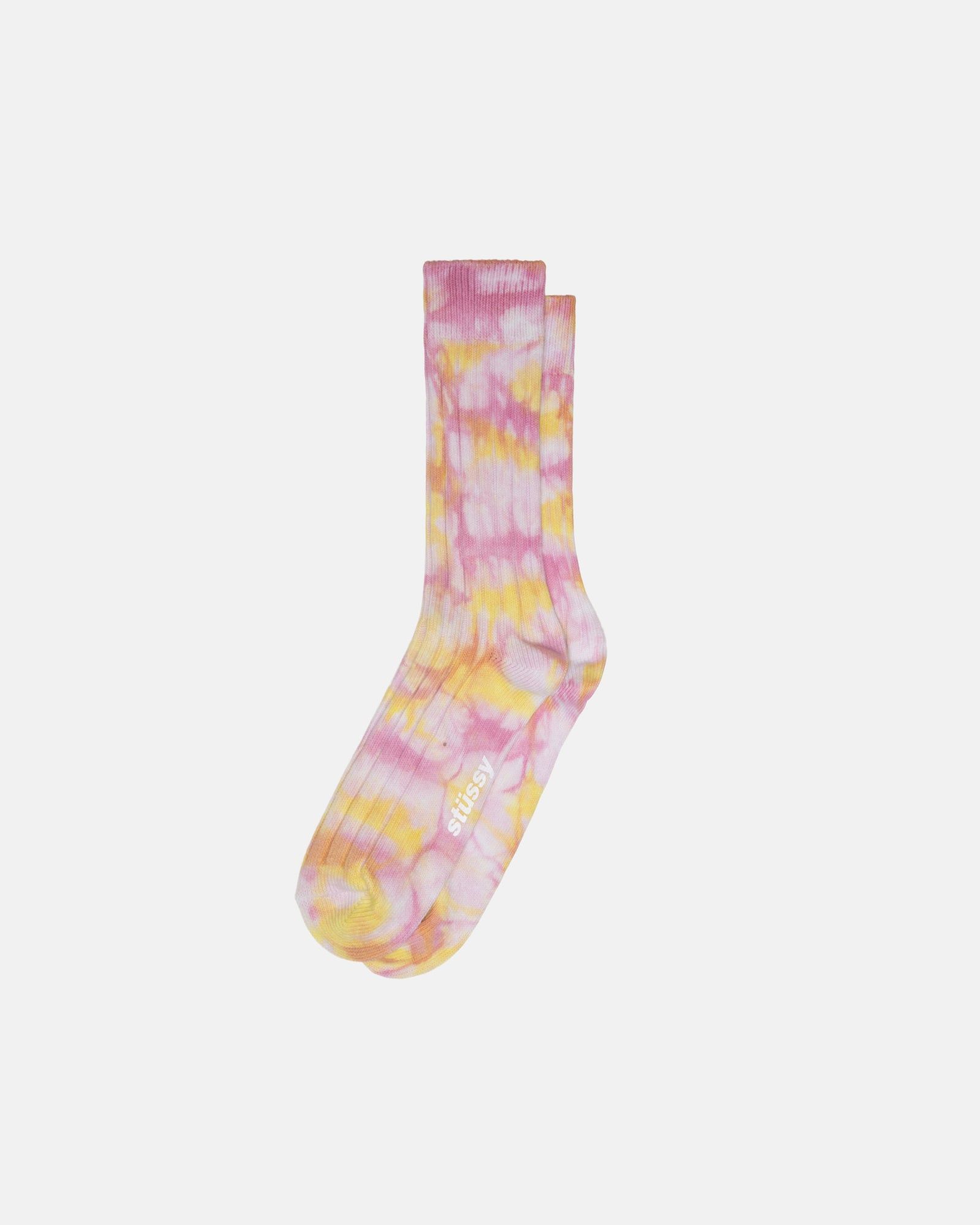 MULTI DYED RIBBED SOCKS sold by Stussy