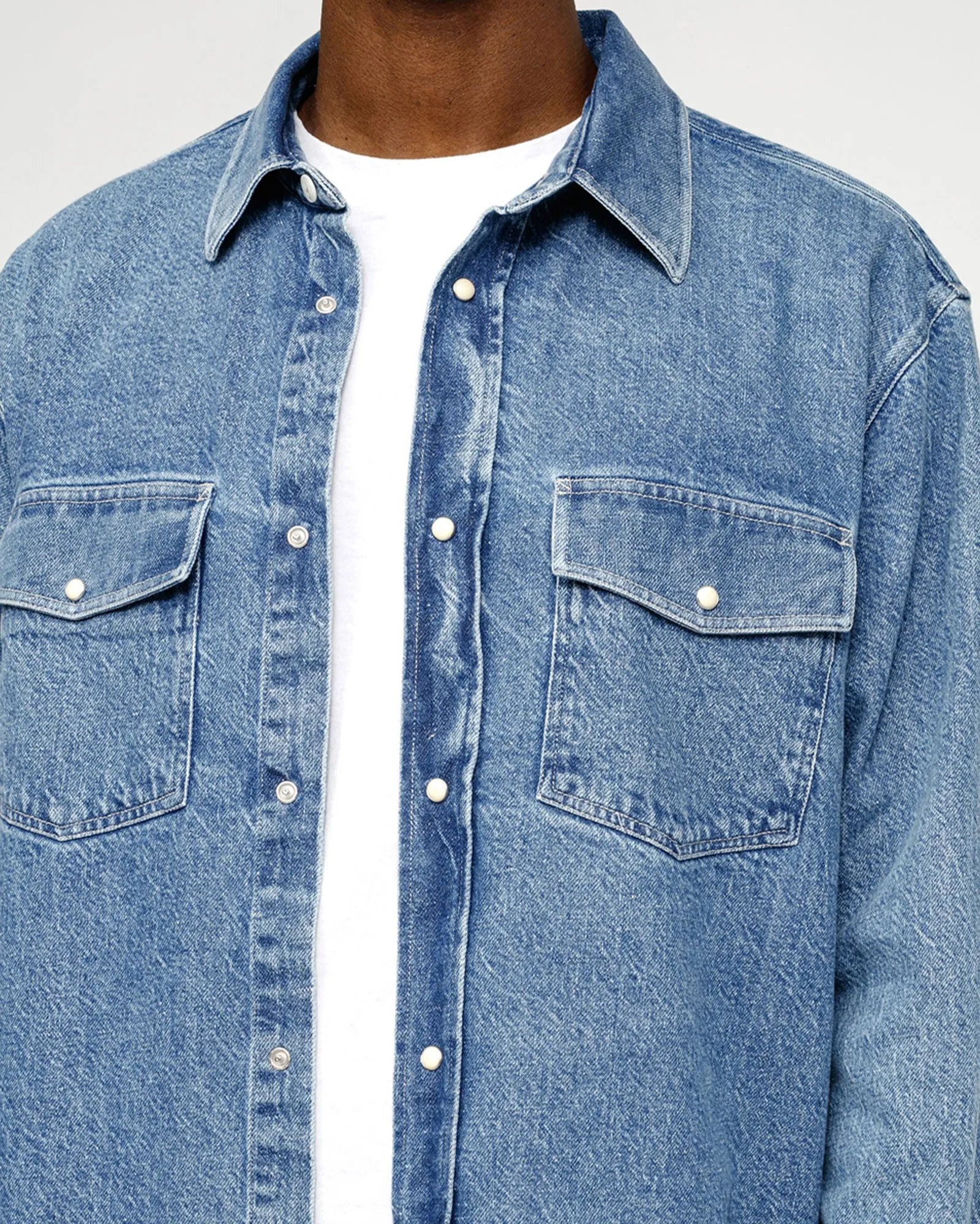 BOXY WESTERN DENIM SHIRT sold by Stussy product image thumbnail 5