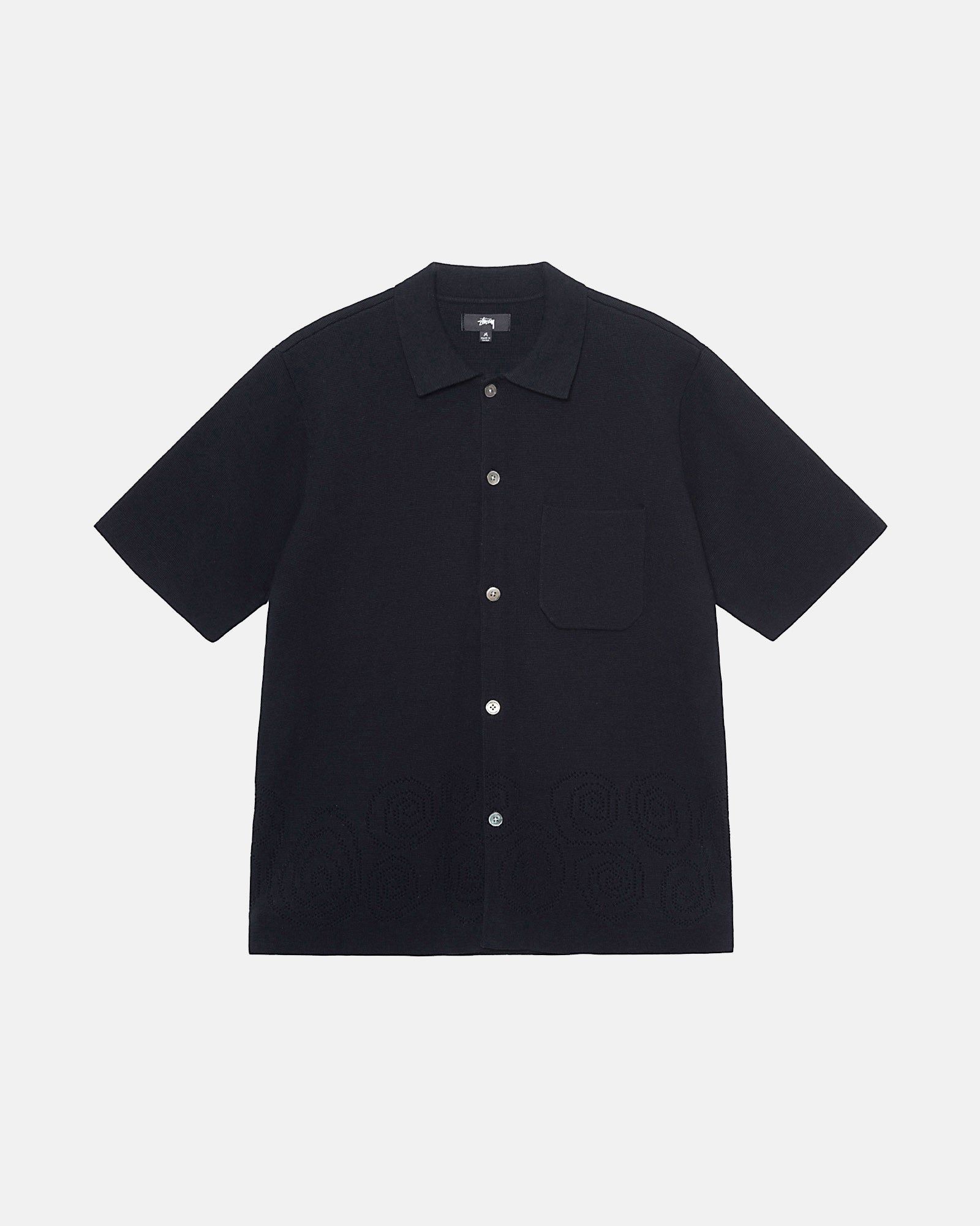 PERFORATED SWIRL KNIT SHIRT sold by Stussy