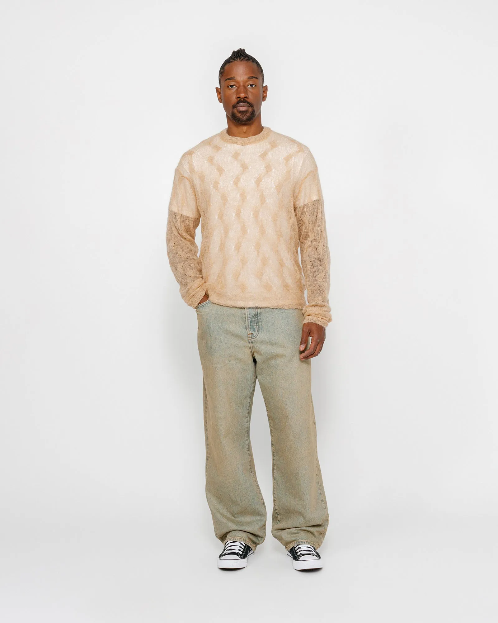 LOOSE KNIT CROSS CABLE SWEATER sold by Stussy product image thumbnail 3