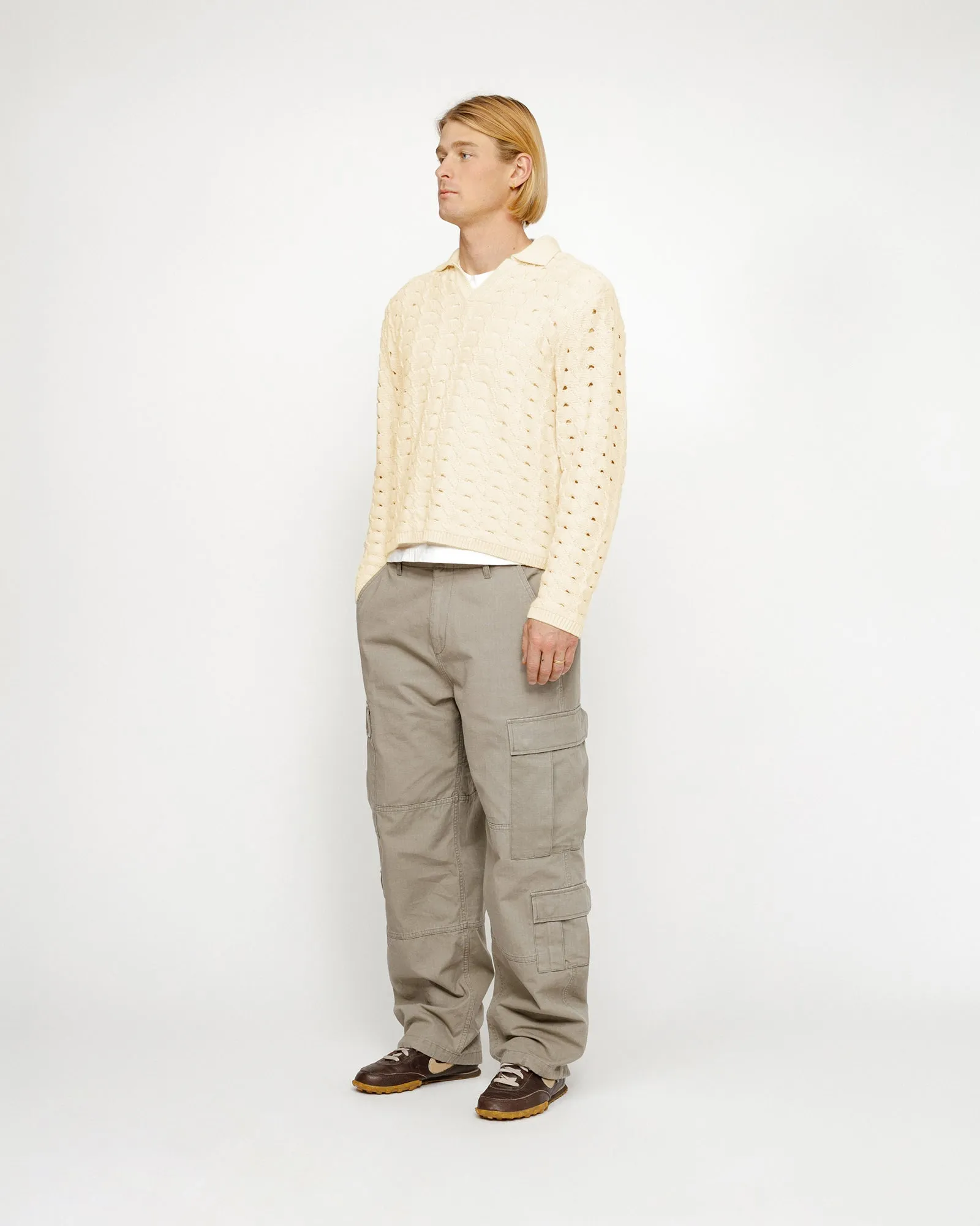 OPEN KNIT COLLARED SWEATER sold by Stussy product image thumbnail 4