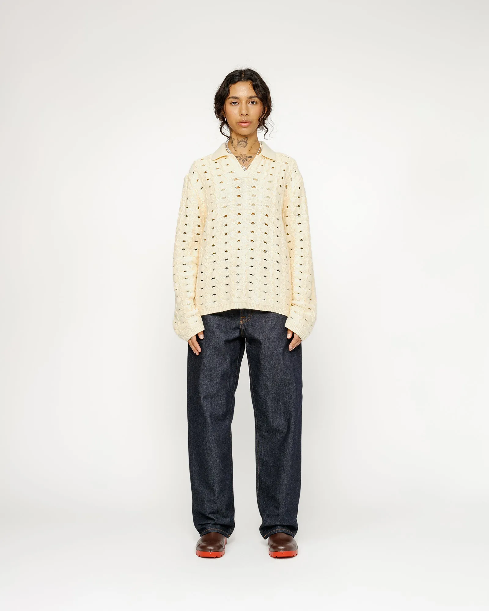 OPEN KNIT COLLARED SWEATER sold by Stussy product image thumbnail 5
