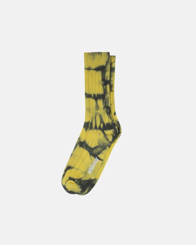 DYED RIBBED CREW SOCKS sold by Stussy