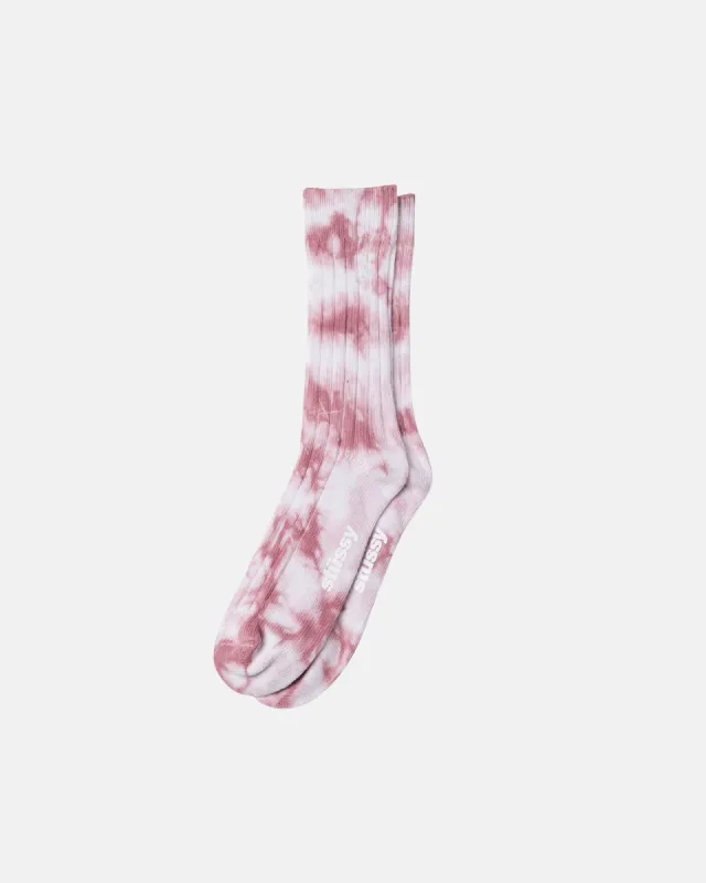 DYED RIBBED CREW SOCKS sold by Stussy