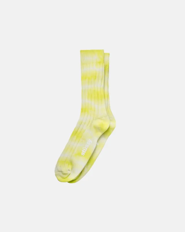DYED RIBBED CREW SOCKS sold by Stussy