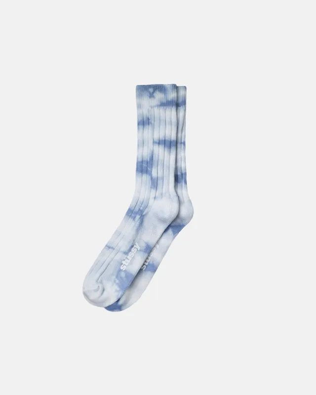DYED RIBBED CREW SOCKS sold by Stussy