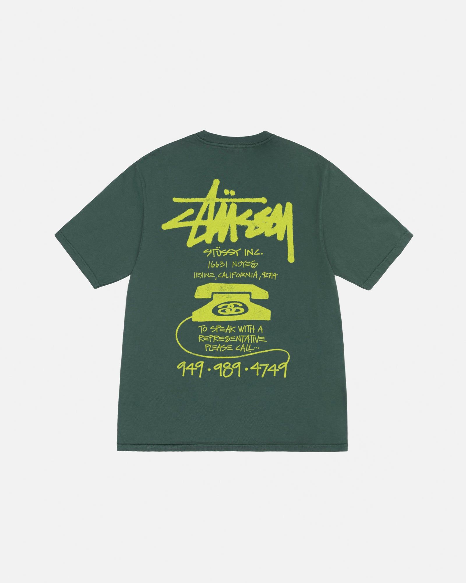 OLD PHONE TEE PIGMENT DYED sold by Stussy