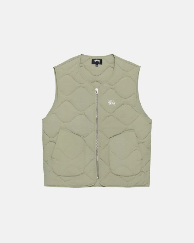 RECYCLED NYLON LINER VEST sold by Stussy