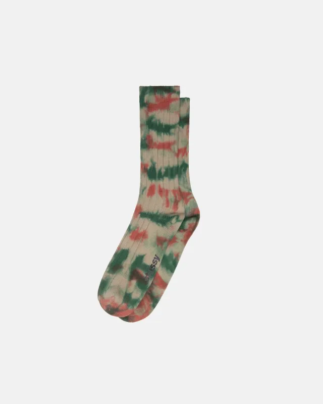 MULTI DYED RIBBED SOCKS sold by Stussy