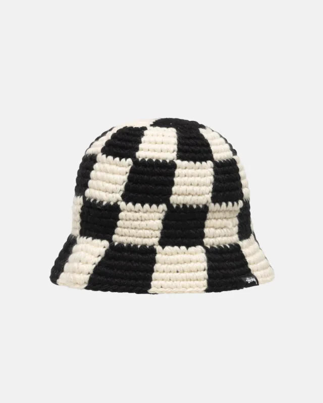 BUCKET HAT CHECKER KNIT sold by Stussy