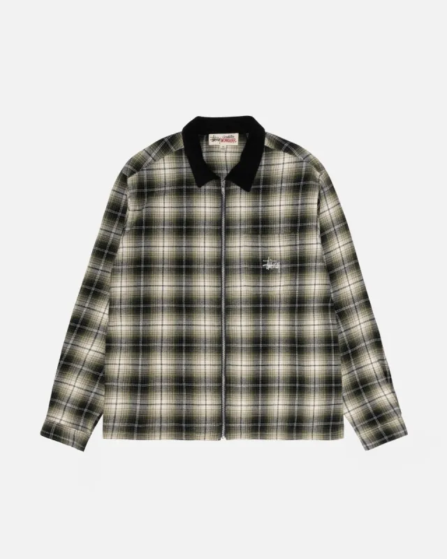FRANK PLAID ZIP SHIRT sold by Stussy