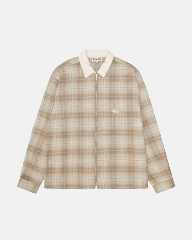 FRANK PLAID ZIP SHIRT sold by Stussy