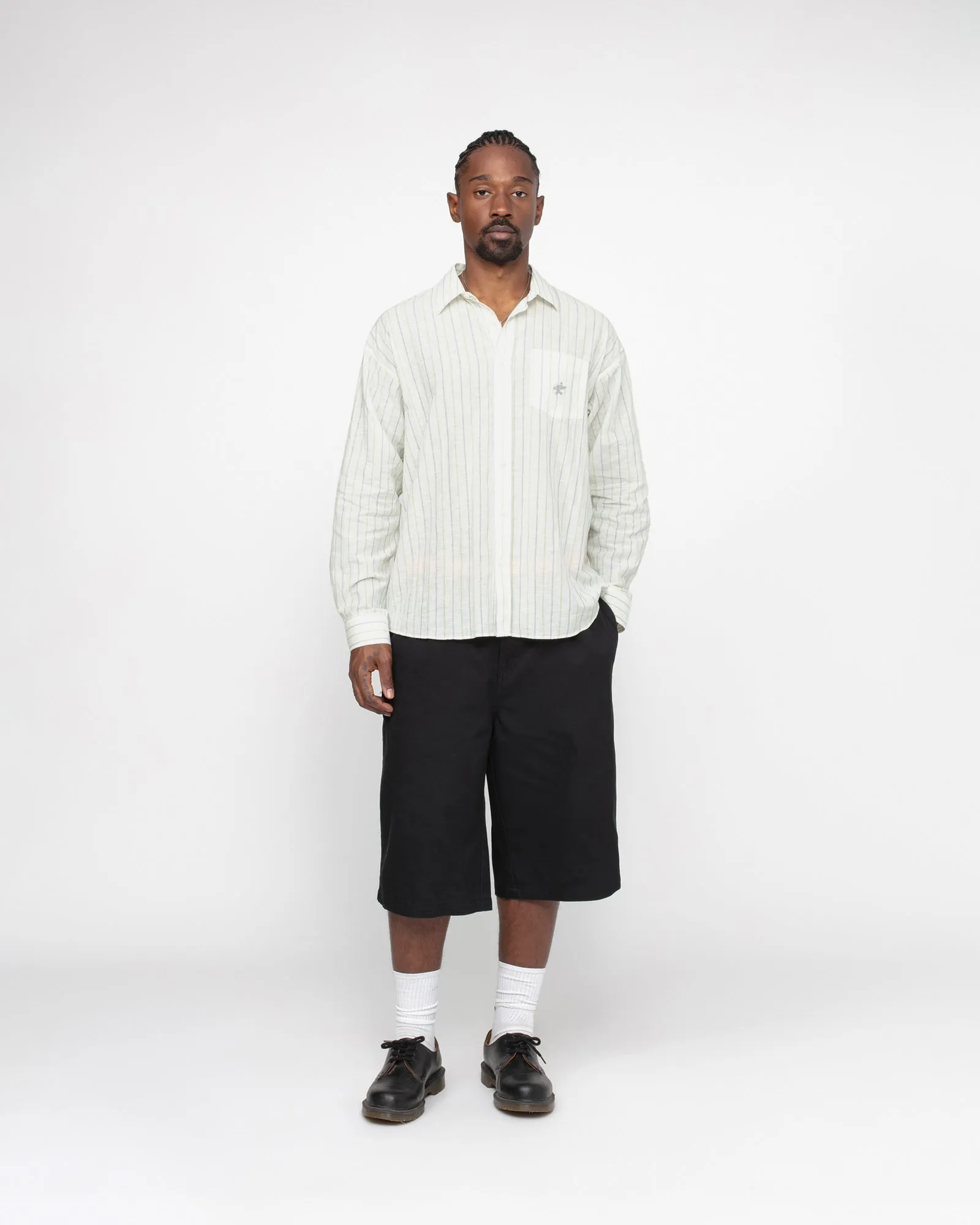 CLASSIC SHIRT STRIPED COTTON LINEN sold by Stussy product image thumbnail 3