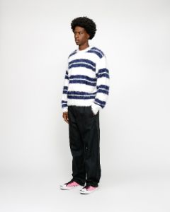 HAIRY STRIPE CREW SWEATER sold by Stussy