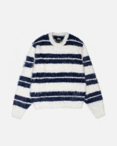 HAIRY STRIPE CREW SWEATER sold by Stussy